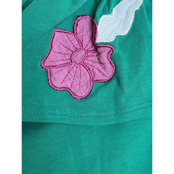 EUC VaVa By Joy Han Green Embroidered Boho Cold Shoulder Crop Top Sz M - Picture 3 of 7